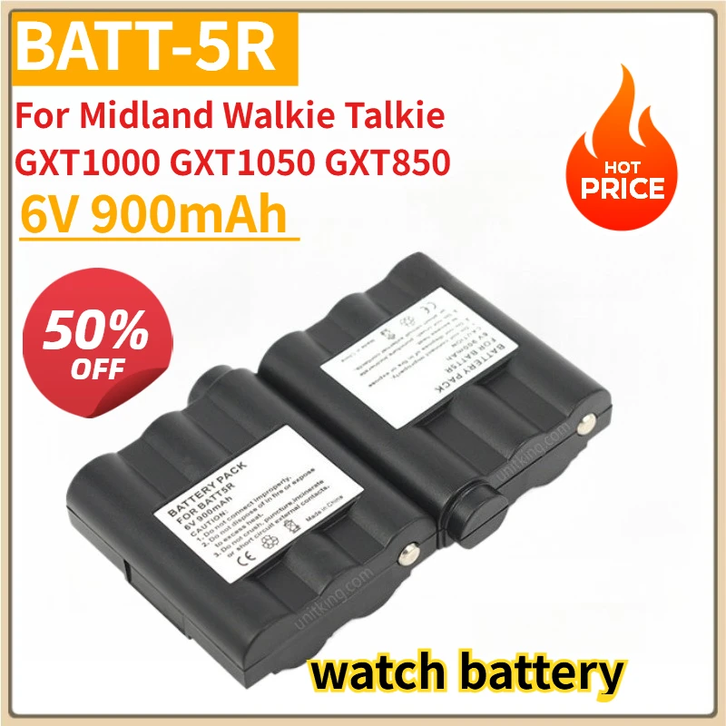 Цифровая батарея BATT-5R 6 В 900 мАч для рации Midland GXT1000 GXT1050 GXT850 GXT860 GXT900 GXT950 и серии GXT