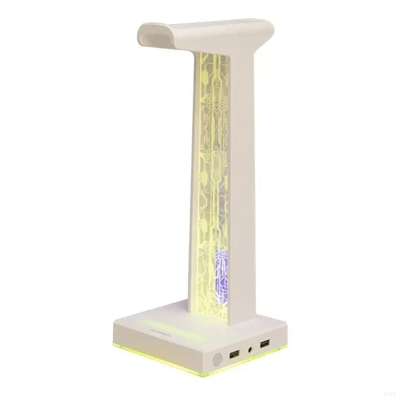 H37B LED Gaming Hearnet Stand с 2 USB -портом Game Mount для наушников для ПК наушников