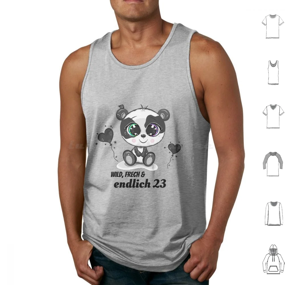 Panda Cute-Wild Frech & Endlich 23 Lustig Deutsch-Animal Майки Жилет без рукавов Panda Cute Wild Frech Endlich 23 Lustig