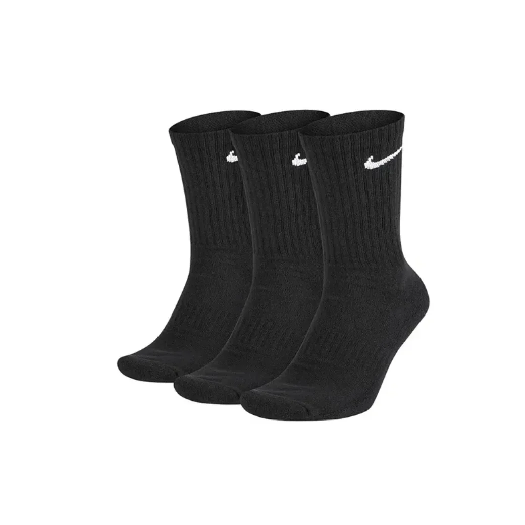 Nike EVERYDAY CUSH CREW 3PR Длинные быстросохнущие носки-полотенца до середины икры, 3 пары, удобные и мягкие на осень/зиму