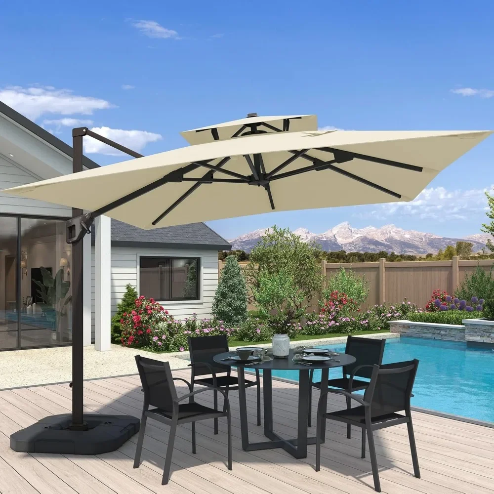 Для 10 x 10 аспект freitragender Terrassenschirm mit Sockel Ukur дамыelter Oberseite für den Außen .......5, quadratisch, мобильный,