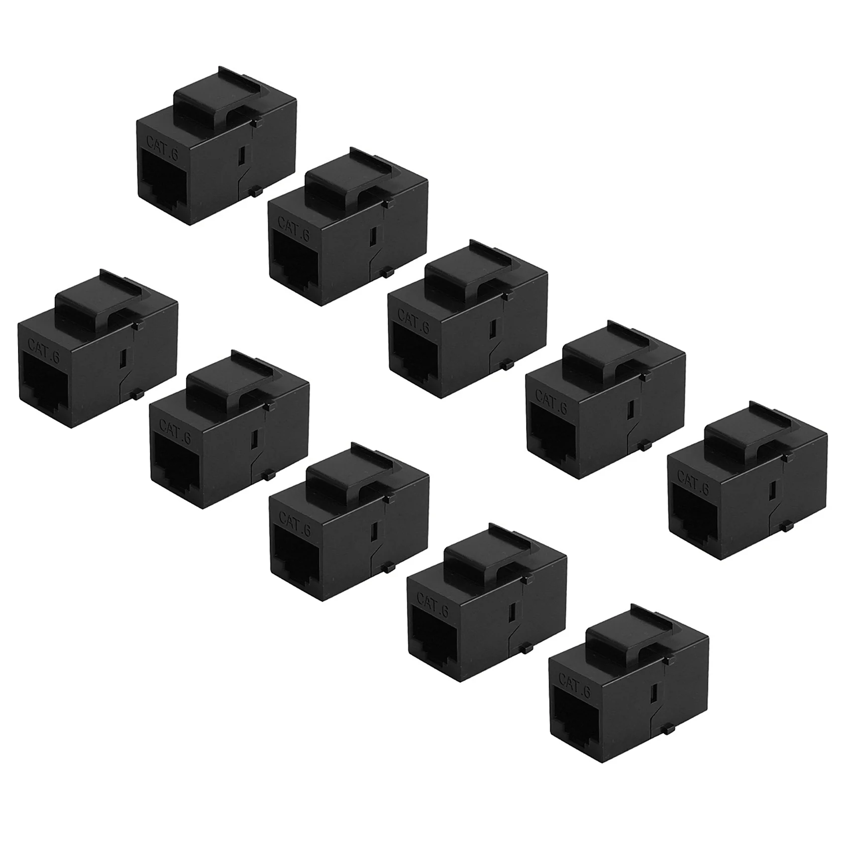 10 шт. разъем RJ45, удлинитель Cat6, Ethernet-сеть, LAN Cat 6, соединительные гнезда, удлинительный адаптер, черный