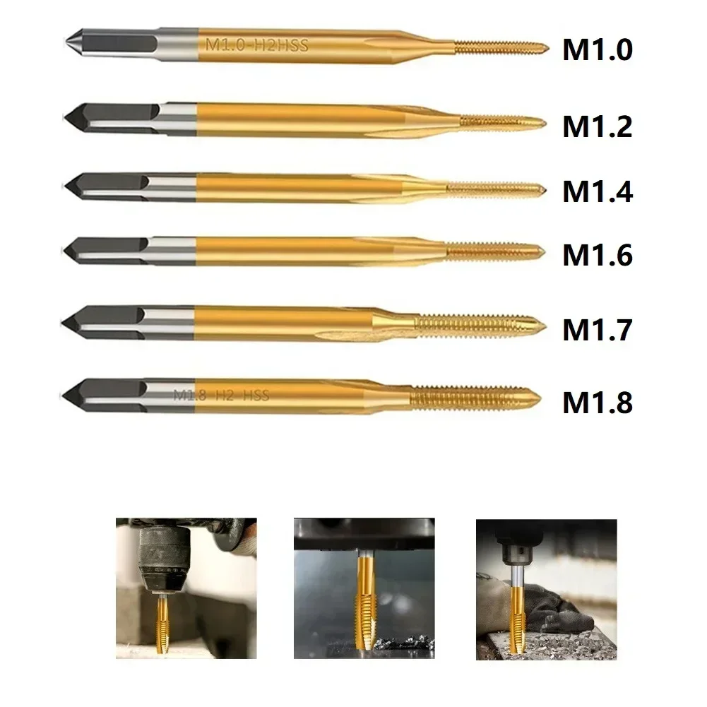Сверло для метчика из быстрорежущей стали M1-M1,8, метчик с прямой канавкой, покрытие от M1 до M1,7 для дома, инструменты для сборки мебели своими руками (art.: 3920c9808291d) - 3920c9808291d