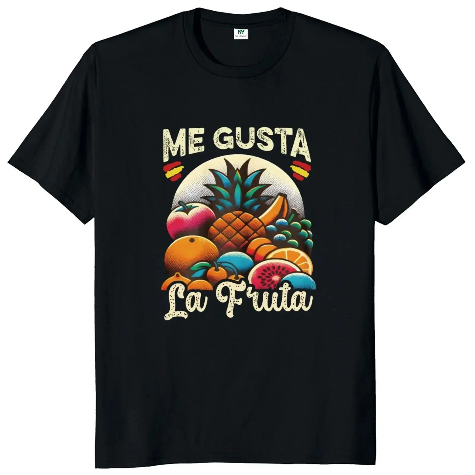 Фото Футболка Me Gusta La Fruta Y2k с надписью «I Like фрукты», мягкая футболка унисекс из 100% хлопка с круглым вырезом для мужчин и женщин, европейский размер №3