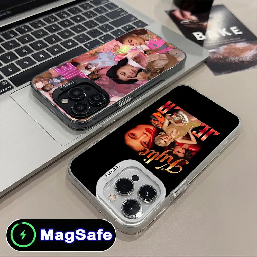 Чехол для мобильного телефона Kylie Jenner для iPhone 16, 15, 14, 13, 12, 11 Pro Max Plus MagSafe, полупрозрачный чехол с цветным принтом, роскошный красивый чехол