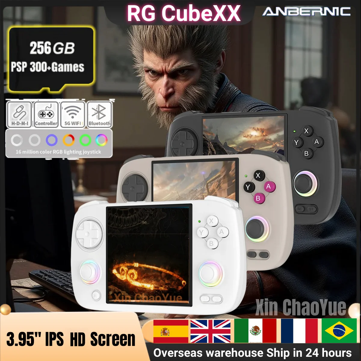 ANBERNIC RGCubeXX Ретро портативная игровая консоль 3,95-дюймовый IPS-экран RGCube XX Linux WIFI Bluetooth Ретро игровая консоль PSP Видеоигры и аксессуары