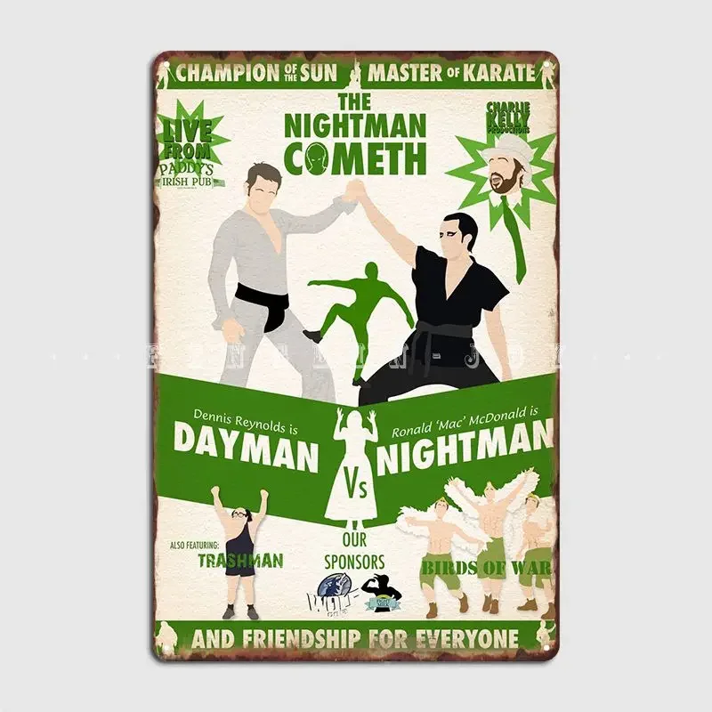 Зеленые плакаты Nightman Cometh, металлический плакат, настенные плакаты на заказ, плакаты для кинотеатра, жестяные плакаты