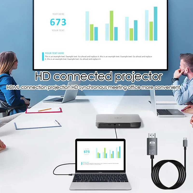 Кабель-адаптер с USB C на HDMI-совместимый, кабель-преобразователь Type C 4K USB 3,1 HDTV для проектора, ПК, MacBook Pro, ноутбука, планшета HUAWEI (art.: 3920c5306ab30) - 3920c5306ab30