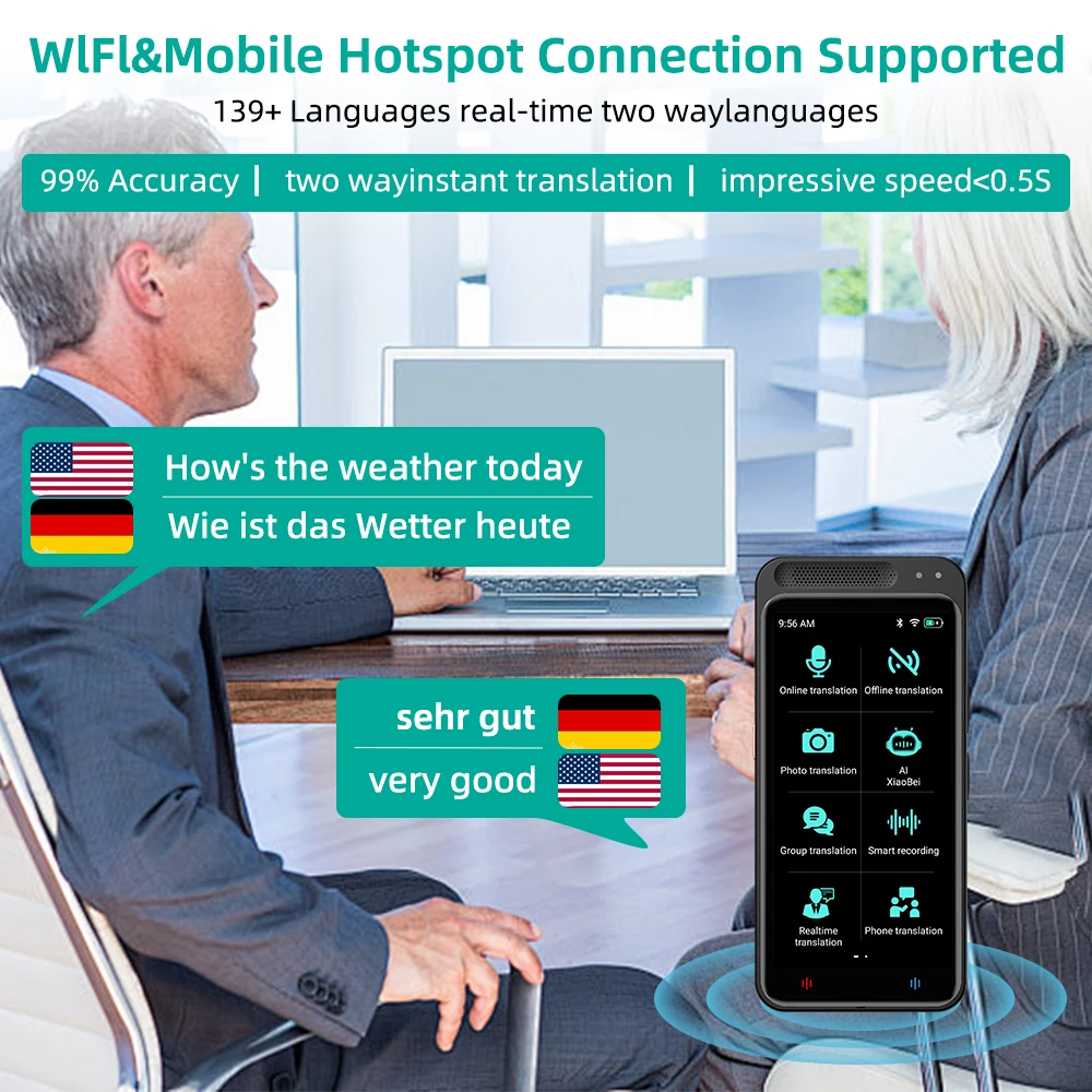 Фото OEM Chat-GPT VORMOR Z6 Голосовой переводчик AI Интеллектуальная машина для перевода речи Двустороннее мгновенное синхронное переведение №3