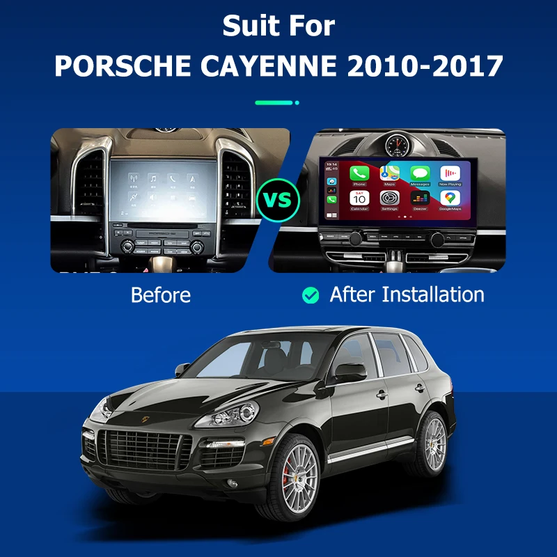 Фото Автомобильный радиоприемник 12,3 ''Android 10,0 для Porsche Cayenne 2010-2017 стерео Мультимедийный плеер 8G + 256G Carplay навигация GPS головное устройство №2