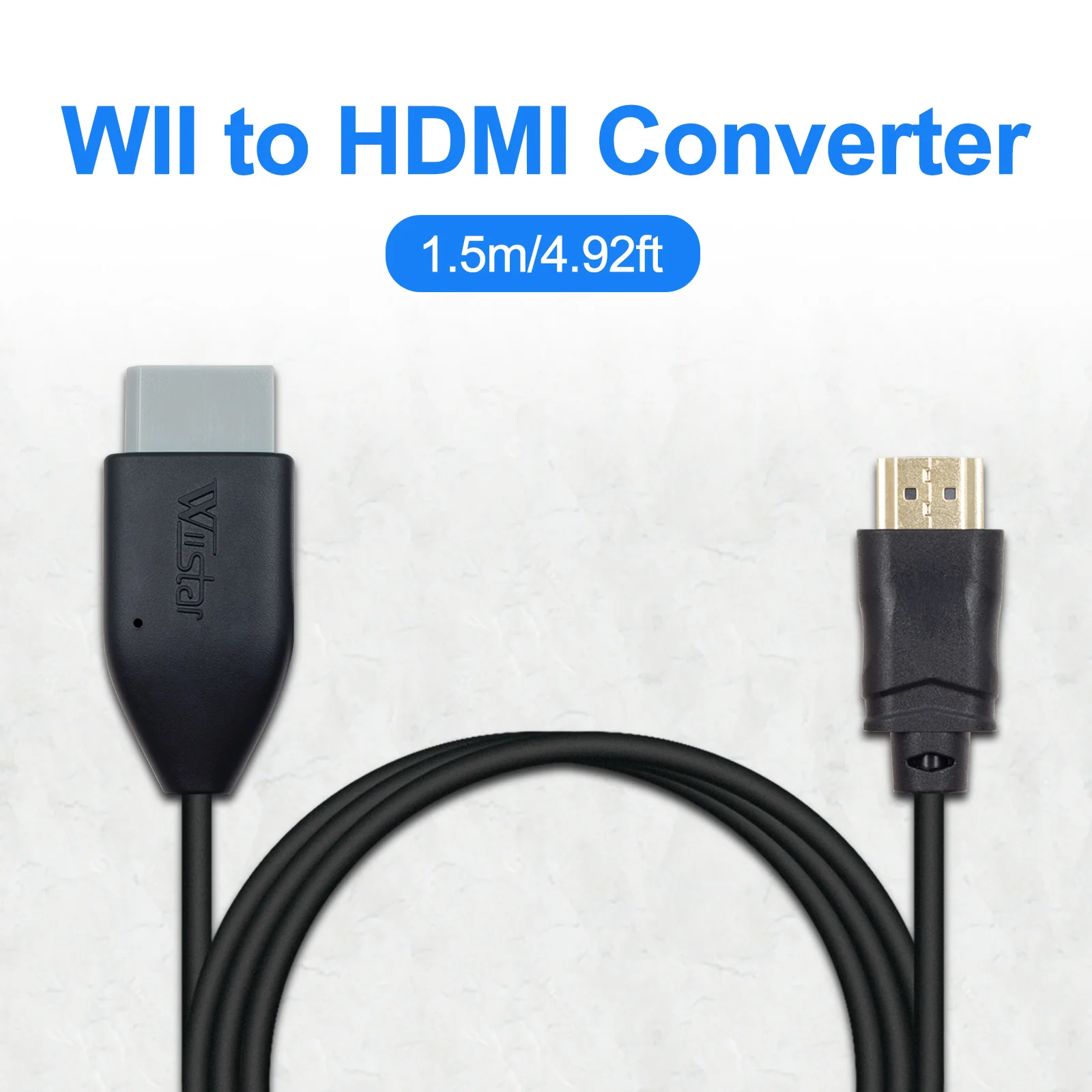 Конвертер WII в HDMI, 1,5 м/4,92 фута, Wii2HDMI-совместимый преобразователь, кабель WII для WII на HDTV Boost Gaming