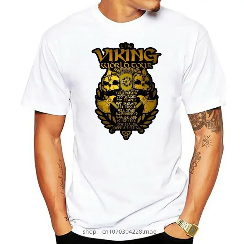 Kaus Viking Legenda емайский бархалин Kaus Katun Murni Pria Kaus Odin Valhalla Viking Pakaian Lengan Pendek 4XL 5XL