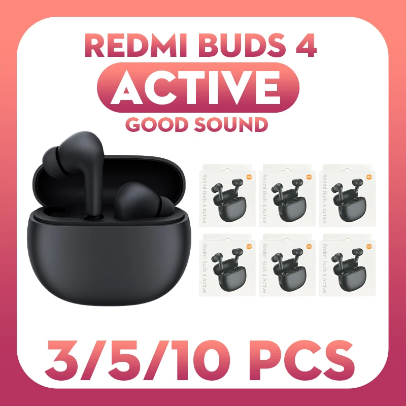 Bluetooth-гарнитура Xiaomi Redmi Buds 4 Active, 3/5/10 шт.