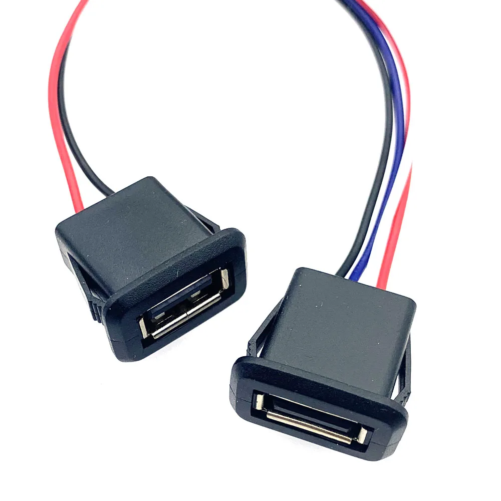 10 шт. 2-контактный 4-контактный разъем питания USB 2,0, разъем для порта зарядки 2,0, интерфейс передачи данных с кабелем, USB-разъем для зарядного устройства, штыковой Тип