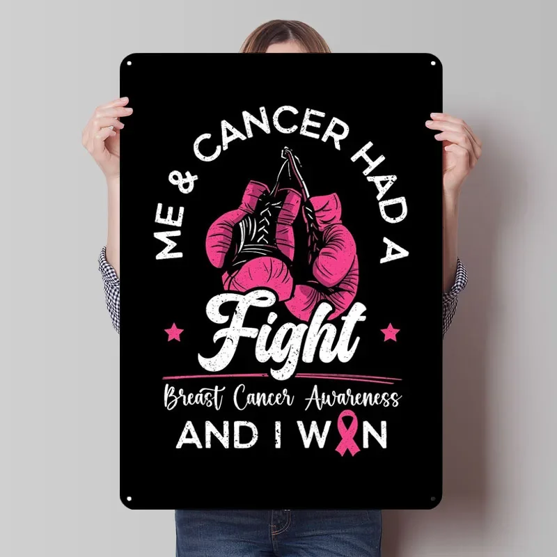 Я и рак Had A Fight Boxer Boxing Wall Art Плакат Вещи для дизайна комнаты Металлическая жестяная вывеска на заказ для украшения дома и комнаты