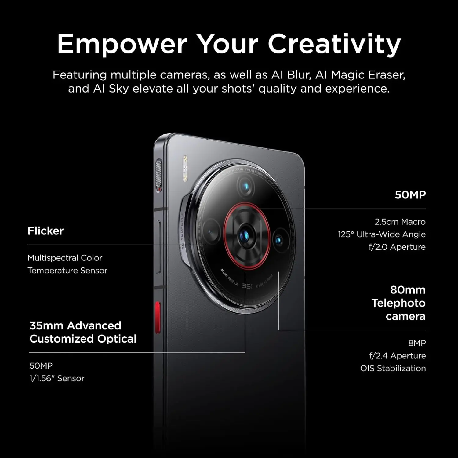 Фото Смартфон Nubia Z60S Pro Global Version 5G Snapdragon 8 Gen 2 MyOS 14,0 120 Гц 6,78-дюймовый AMOLED-экран 50 м + 50 м + 8 м 5100 мАч NFC №4