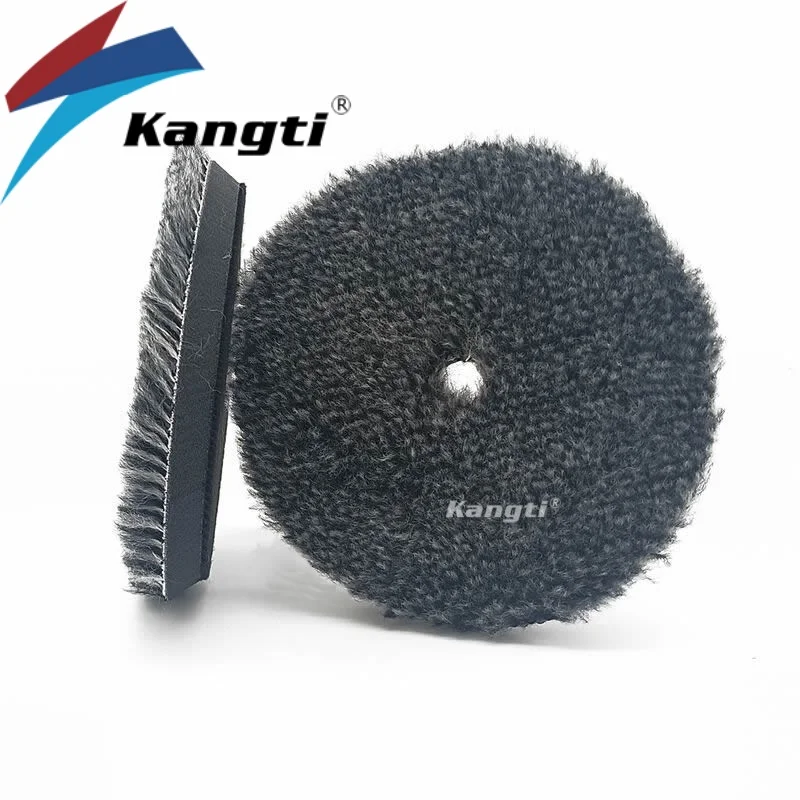 Kangti Fast Speed 5/6 дюймов 100% шерсть Полировка Полировка Вощеная подушечка Шерстяные DA Полировальные машинки Тяжелые режущие подушечки Мытье и уход за машиной