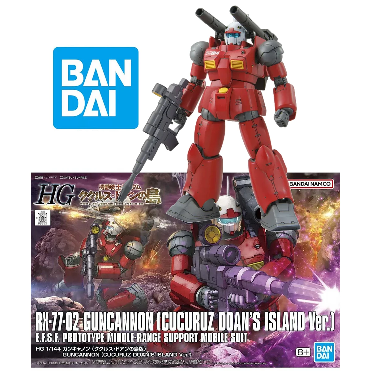 Bandai Genuine HG 1/144 GUNDAM RX-77-02 GUNCANNON CUCURUZ DOAN'S ISLAND Ver. Аниме модельный комплект сборная игрушка мобильный костюм подарок