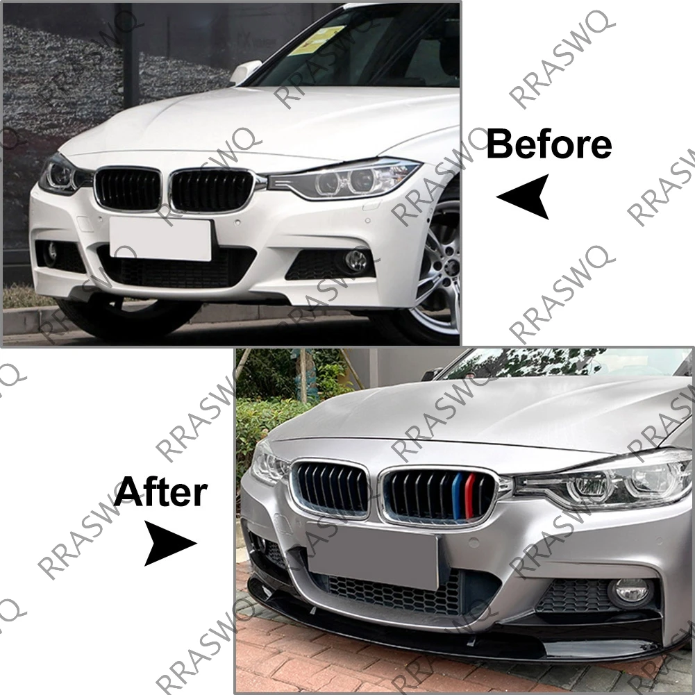 Фото 1 шт. для BMW F30 F31 MP стиль передний бампер спойлер сплиттер диффузор 340i 335i 330d 325d 320i 328i M Sport 2012-2019 №3