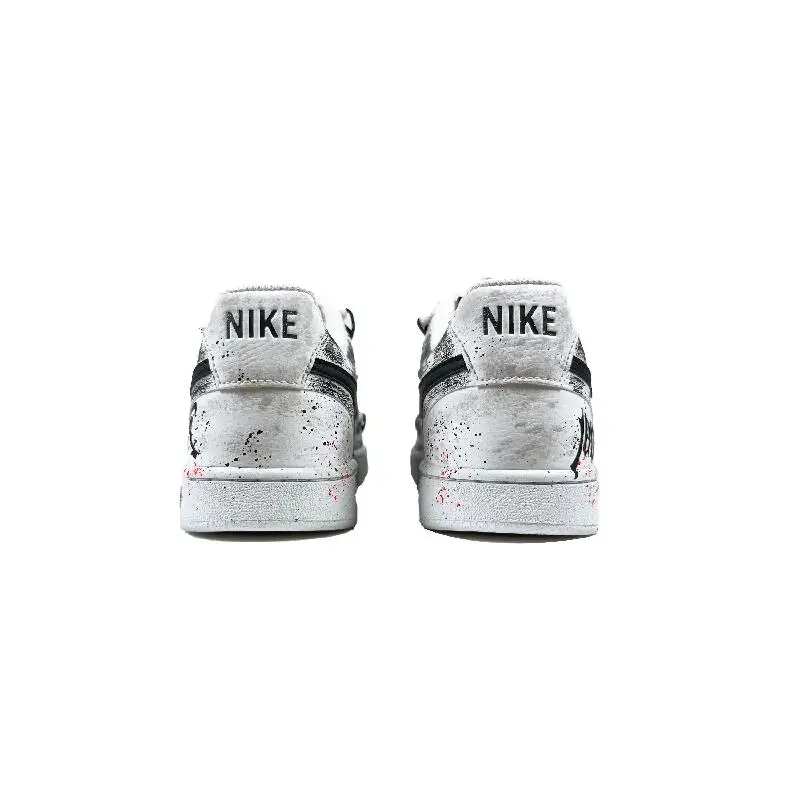 Фото 【Настроить】Nike Court Vision 1, обувь для скейтбординга, мужские низкие белые/красные кроссовки, DH2987-101 №5
