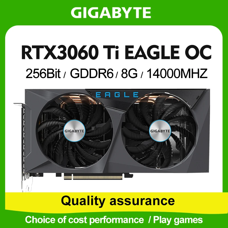 Видеокарта Gigabyte RTX 3060Ti EAGLE OC GDDR6 8 Гб 3060 бит NVIDIA RTX 30 серия GPU RTX 4,0 Ti GDDR6 PCI Express