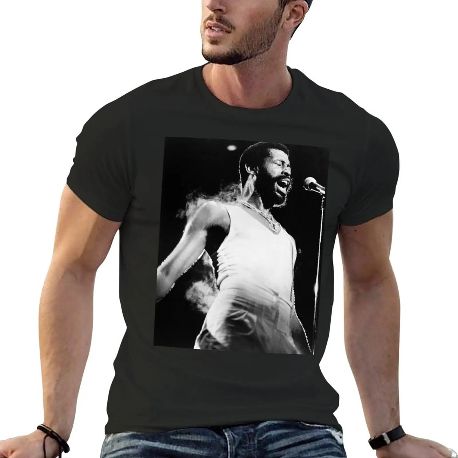 Тедди Pendergrass Live и Hot! Футболка, летние топы, футболки, винтажная аниме-рубашка, мужская футболка с рисунком