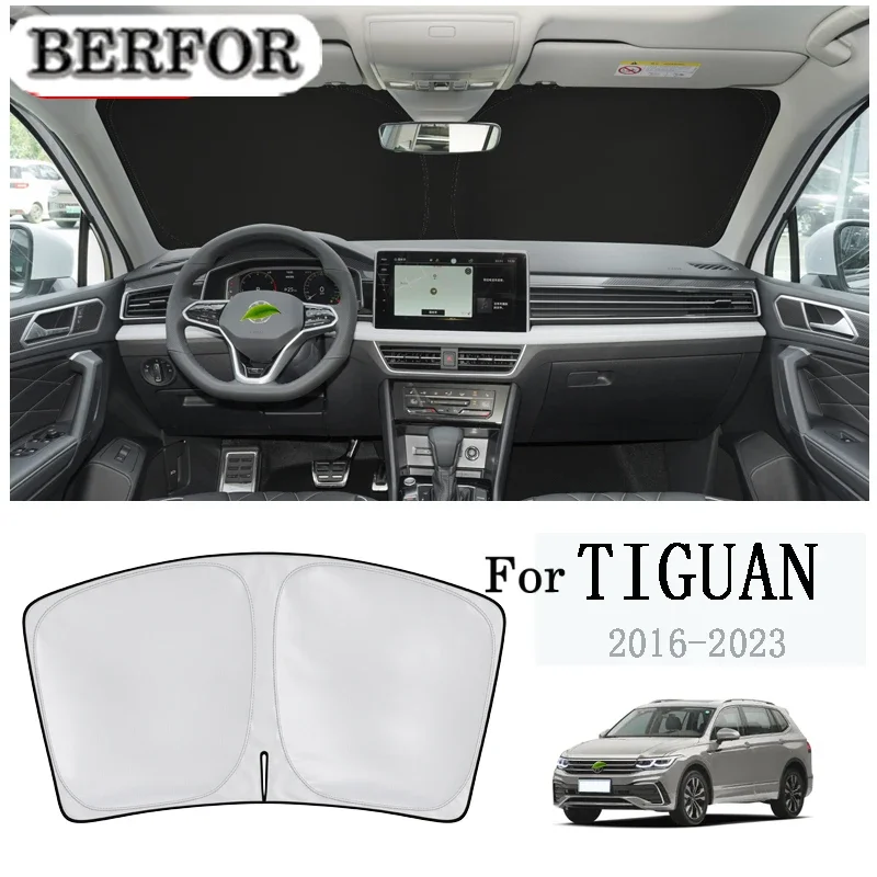 Для Volkswagen VW Tiguan MK2 2016-2023 нано-изоляционный солнцезащитный козырек на лобовое стекло, УФ-блок, солнцезащитный козырек на переднее окно, складные автомобильные аксессуары