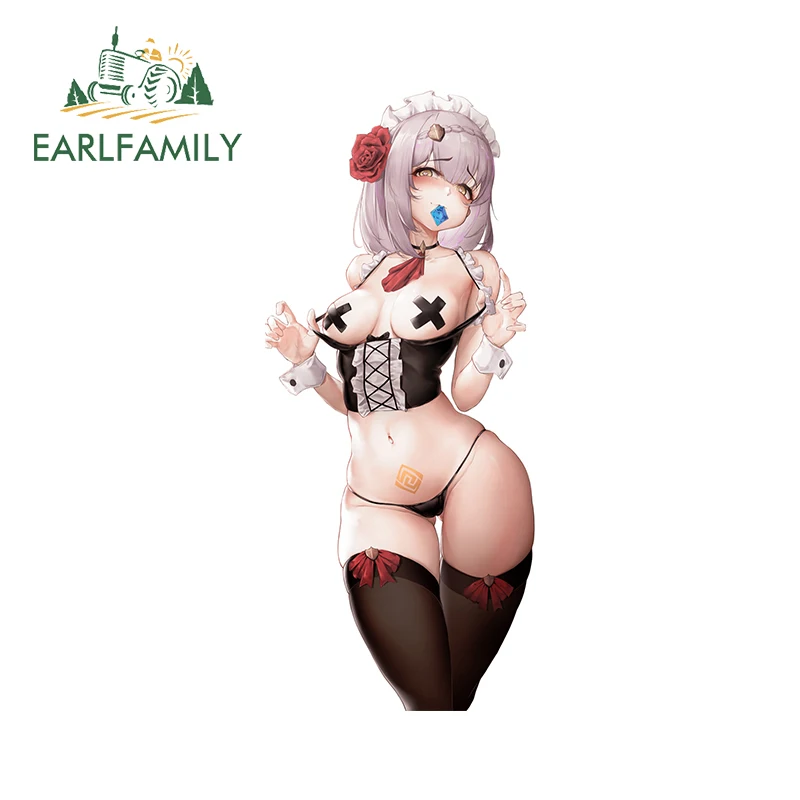 EARLFAMILY 13 см для Genshin искусственная Наклейка На Автомобиль Забавная водонепроницаемая доска для серфинга мотоцикла RV JDM украшение