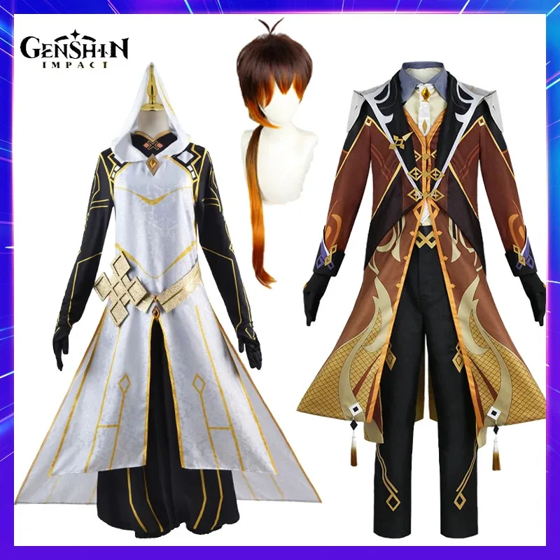 Аниме игра Genshin Impact Rex Lapis Morax Liyue Zhongli косплей костюм Archon полный комплект для мужчин наряды униформа для вечеринки на Хэллоуин
