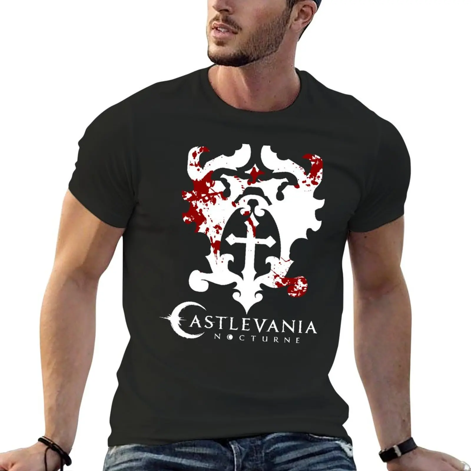 Футболка CASTLEVANIA, NETFLIX, Nocturne, Richter Belmont с животным принтом для мальчиков, футболки с рисунком рэпера, мужские винтажные футболки