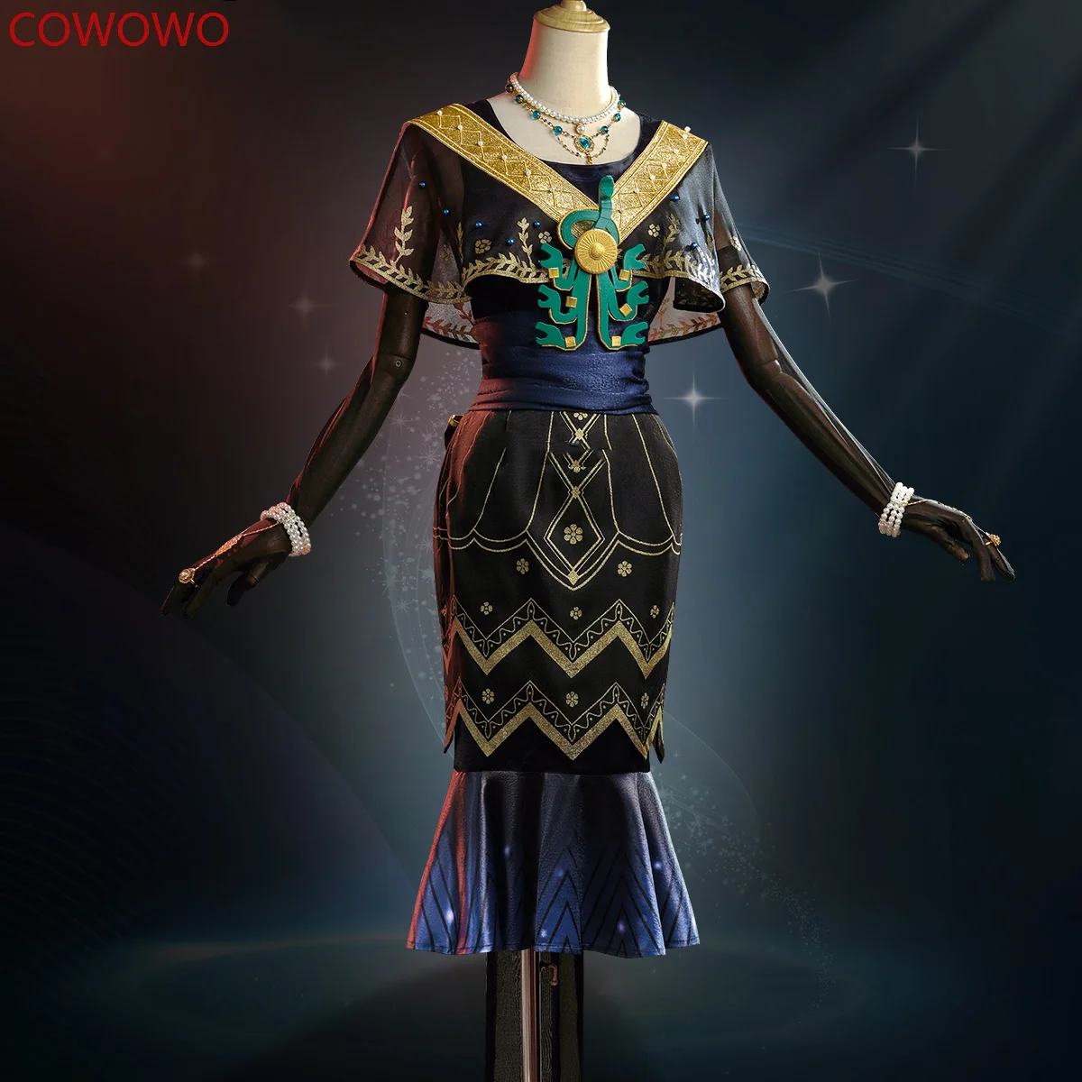COWOWO id V Yidhra церемония торжества юбилея золотая кожа редкая мода костюм для игр элегантное платье косплей костюм