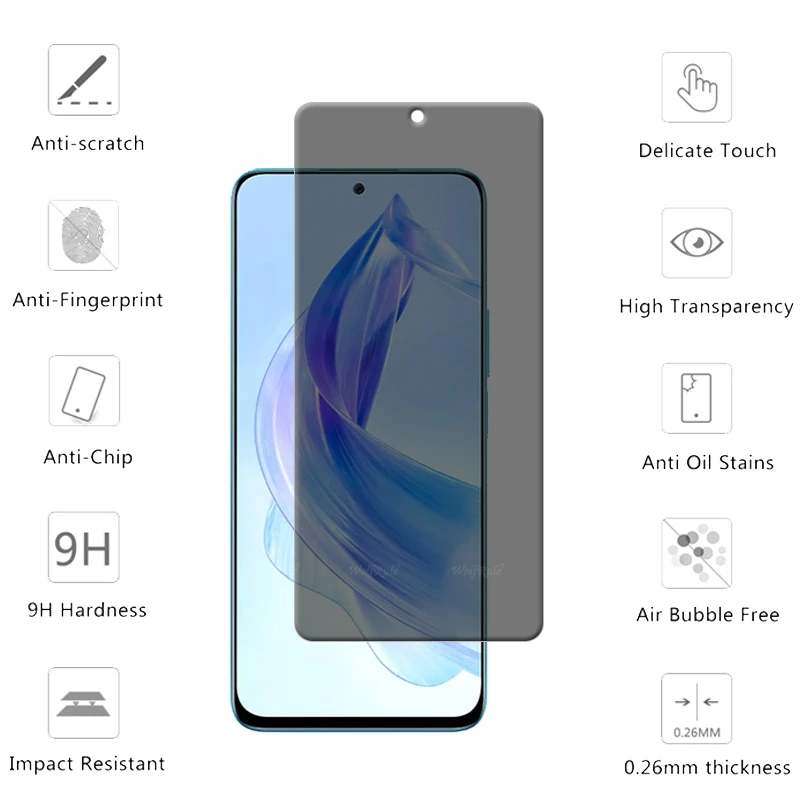 Фото 1/2/3/4 шт. для Honor 90 Lite Стекло Huawei Honor 90 Lite Закаленное стекло 9H Privacy Антишпионский клей Защитная пленка для экрана Honor 90 Lite №2