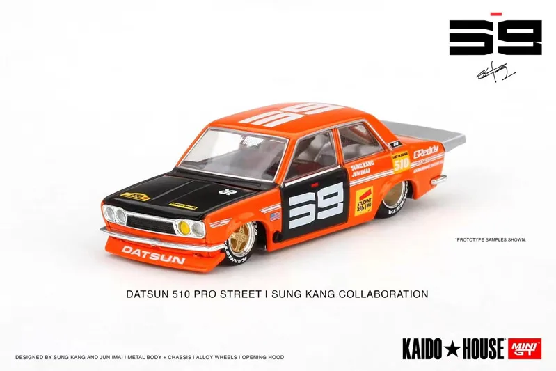 Мини-дом KaidoHouse #003 004 1:64 Nissan Datsun 510, открытая крышка из литого сплава, коллекционные модели автомобилей, подарки (art.: 3920c3afe2ef0) - 3920c3afe2ef0