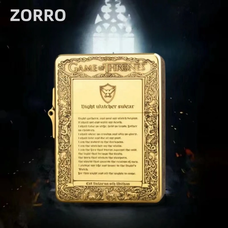ZORRO утолщенная латунь ручной работы, тяжелая броня, ретро-тренч, бензин, масляная петля, лазерная двухсторонняя гравировка, керосиновая зажигалка 915S