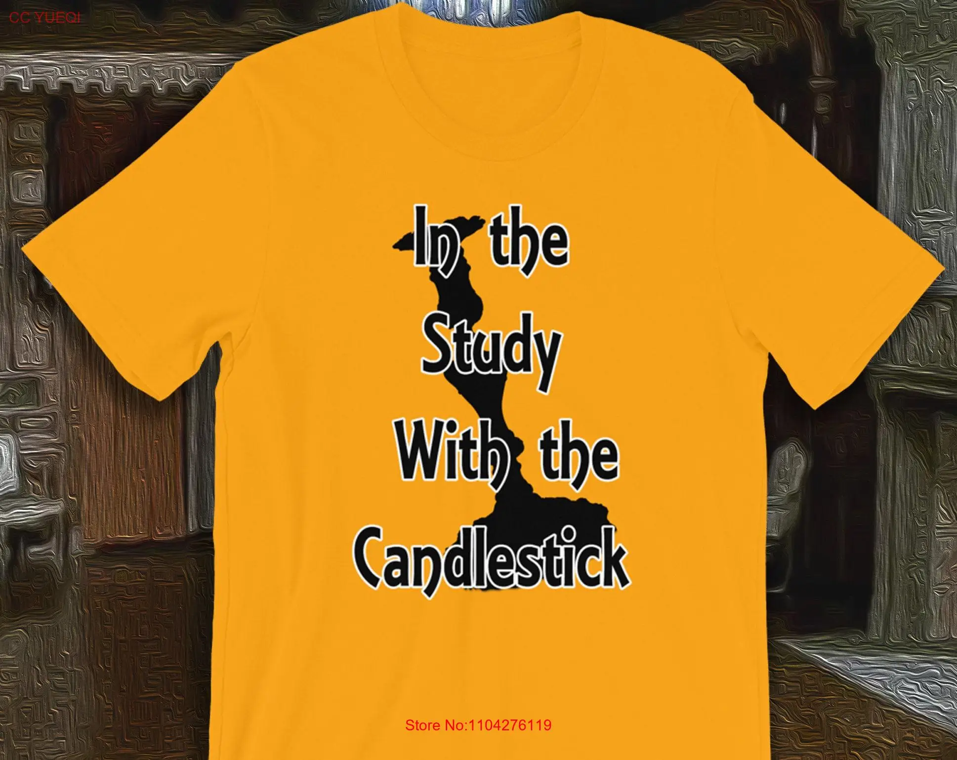 Футболка Colonel Mustard in The Study с подсвечником Clue Game с длинными или короткими рукавами