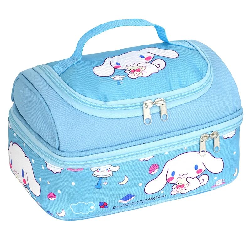 Сумка для обеда Sanrio Cinnamoroll для женщин и мужчин, герметичная коробка для завтрака, большая сумка-тоут, контейнер для обеда для работы, путешествий, синий
