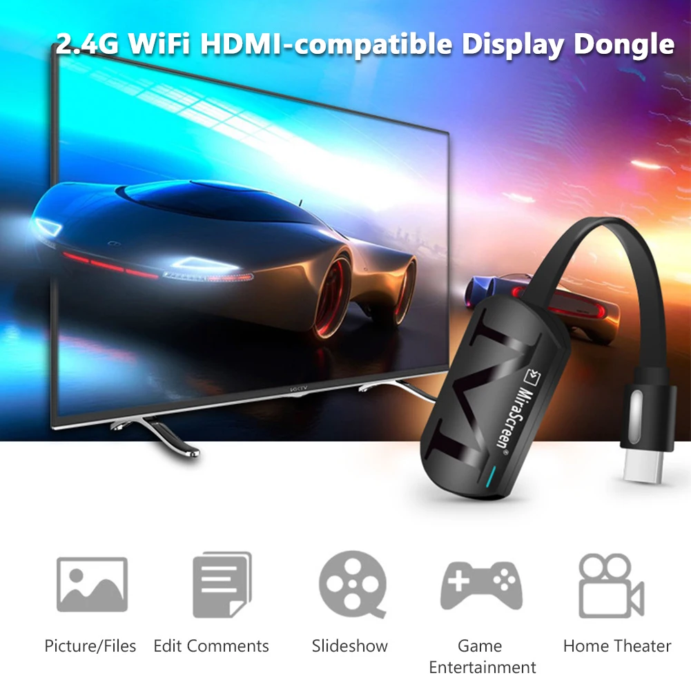 Фото Беспроводной Wi-Fi приемник для дисплея, ТВ-флешка, экран Mira, DLNA Airplay, HD медиа, Miracast TV Dongle 1080P для телефона, планшетного ПК, HDTV №2
