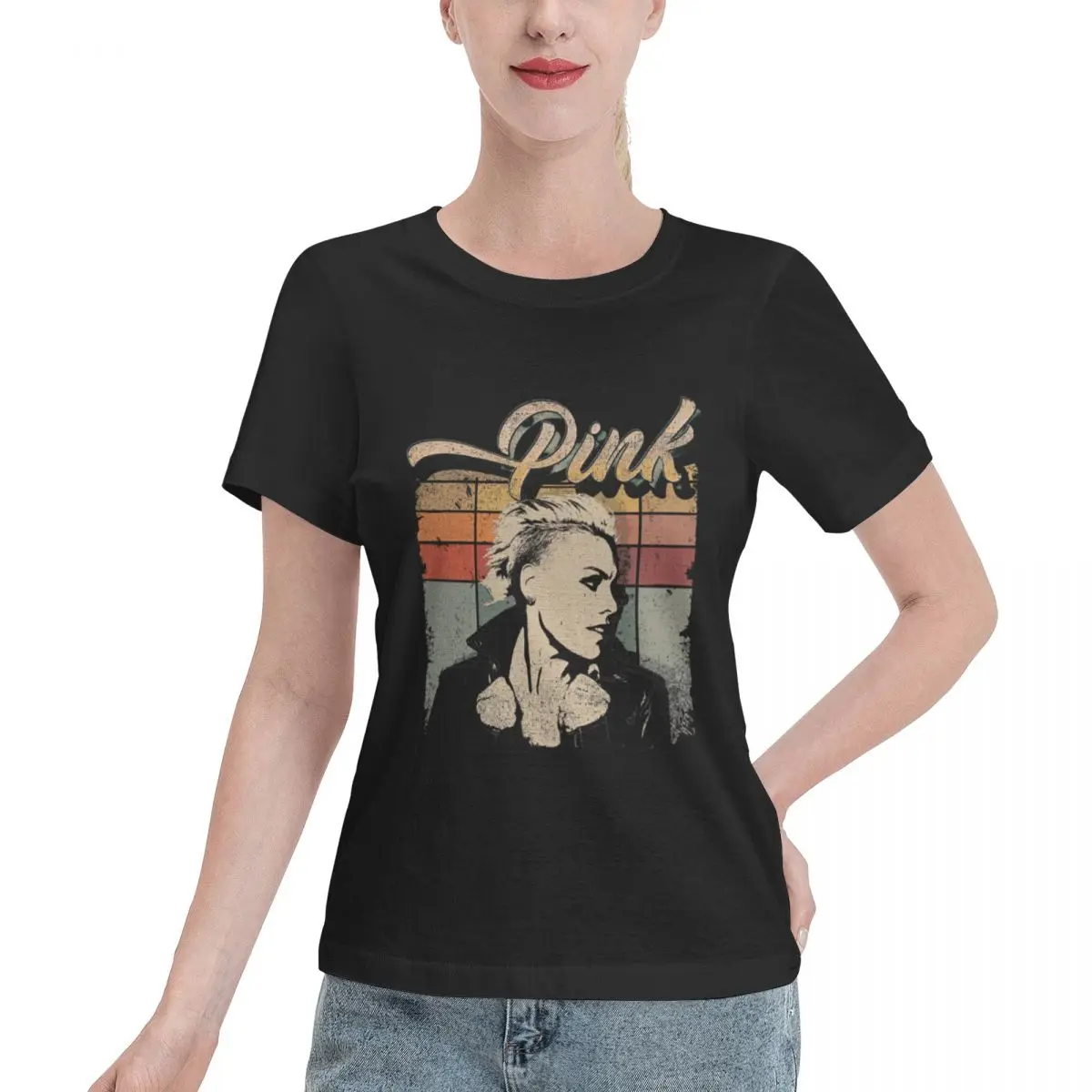 Винтажные розовые футболки Pnk P Nk Carnival Tree в стиле ретро, хлопковые футболки, женские топы с коротким рукавом и круглым вырезом