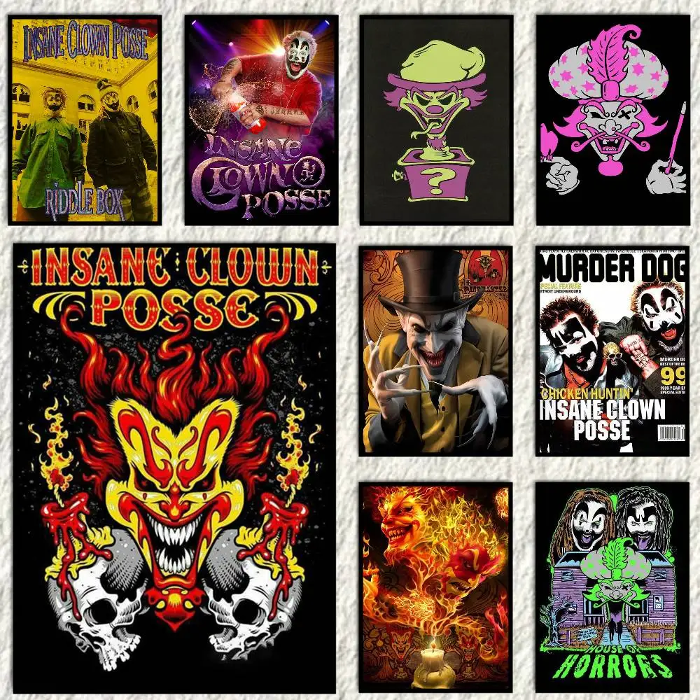 Плакат с изображением клоуна ICP Insane, HD арт, липкая стена, водонепроницаемый, для дома, гостиной, спальни, бара, эстетическое украшение