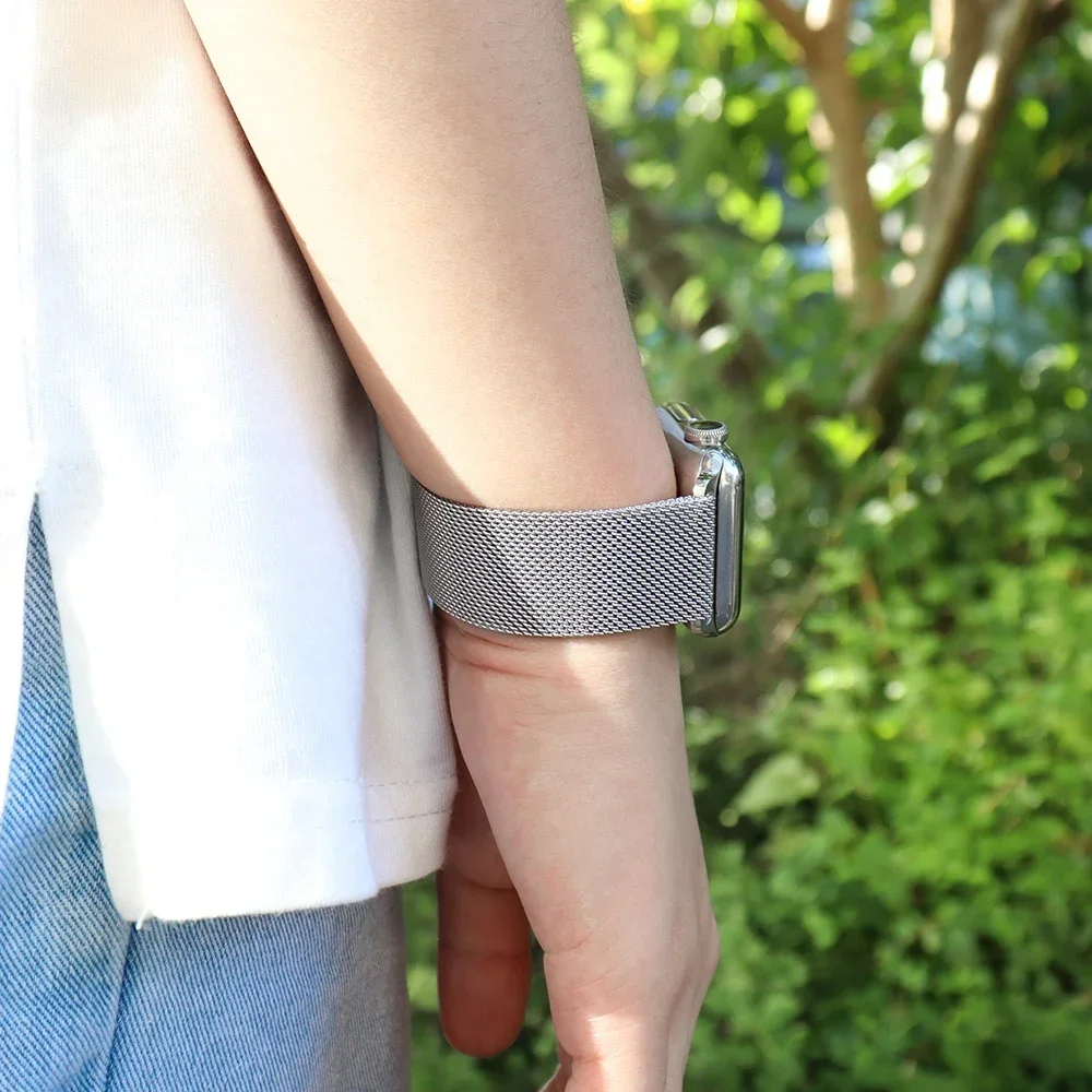 Фото Ремешок «Миланская петля» для apple watch, металлический браслет для iwatch series 9 8 7 6 5 4 3 SE, ультра 49 мм 45 мм 44 мм 41 мм 40 мм №3