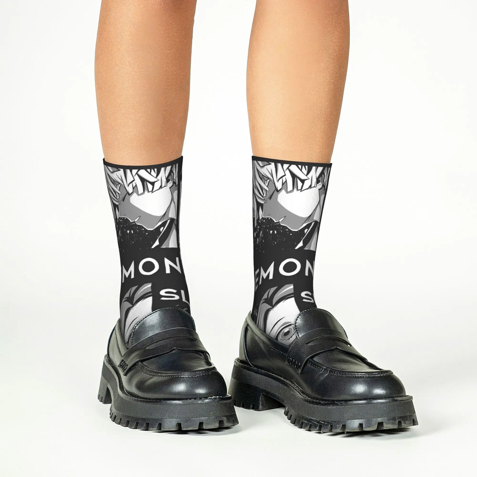 Children Demon Slayer Tanjiro Nezuko Socks for Girl Kids Toddler Kawaii Cartoon Print Japanese Anime Socks Stockings