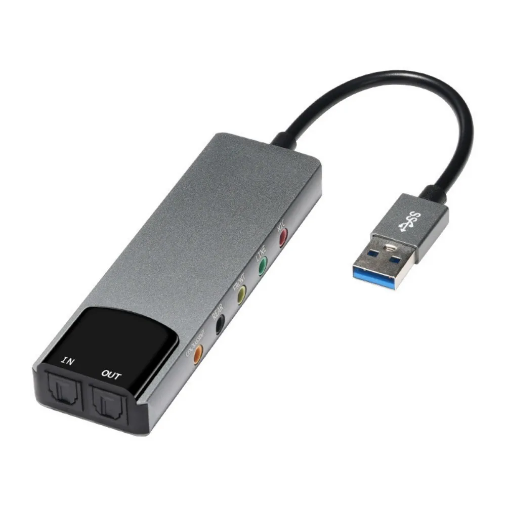 USB Внешняя оптическая звуковая карта многофункциональный преобразователь Аудио адаптер для ноутбука алюминиевая звуковая карта