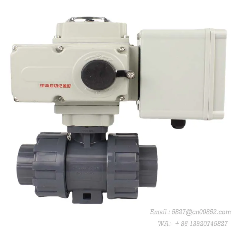 DN65 DN80 4-дюймовые YMER UPVC 2-ходовые моторизованные шаровые краны 24 В 220 В нормально открытые нормально закрытые воды сбросом электрическим