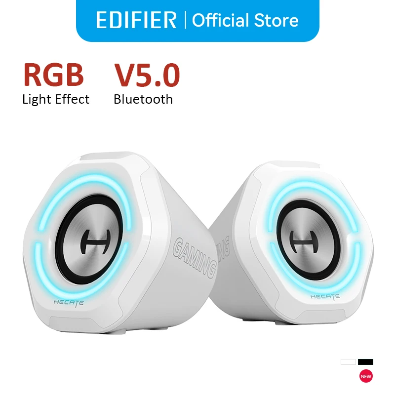 Edifier Hecate G1000 2.0 Колонки для ПК 2,5 дюйма Полнодиапазонный блок RGB Подсветка Проводное управление Поддержка входа AUX/USB/Bluetooth