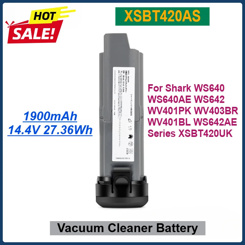 Аккумулятор XSBT420AS 1900 мАч для беспроводного пылесоса Shark WS640 WS640AE WS642 WV401PK WV403BR WV401BL WS642AE серии XSBT420UK