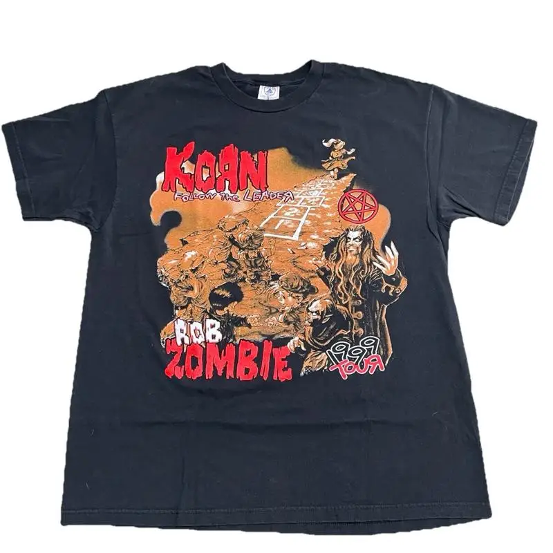 Винтаж Korn Rob Zombie 1999 года Follow The Leader Tour Размер Xl Y2K
