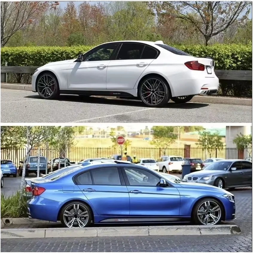 Фото GLC GLK 2025 Горячий Для AMG Автомобиль Для Mercedes Benz AMG 2 шт. Автомобильная боковая юбка на порог в полоску Карбоновые наклейки Стайлинг Аксессуары Для меня №3