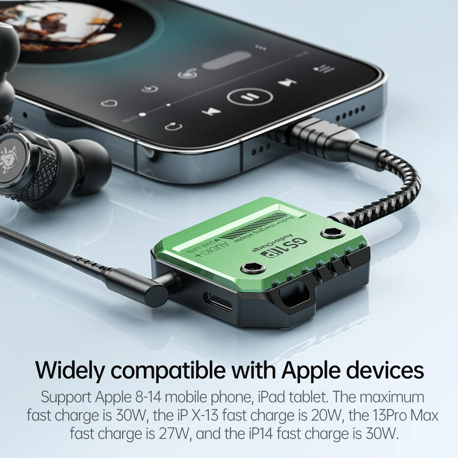 Фото PLEXTONE GS1, аудиоадаптер 3,5 для iPhone с адаптером быстрой зарядки мощностью 30 Вт, аудиоконвертер Aux 3,5 мм для iPhone 12/13/14 №4