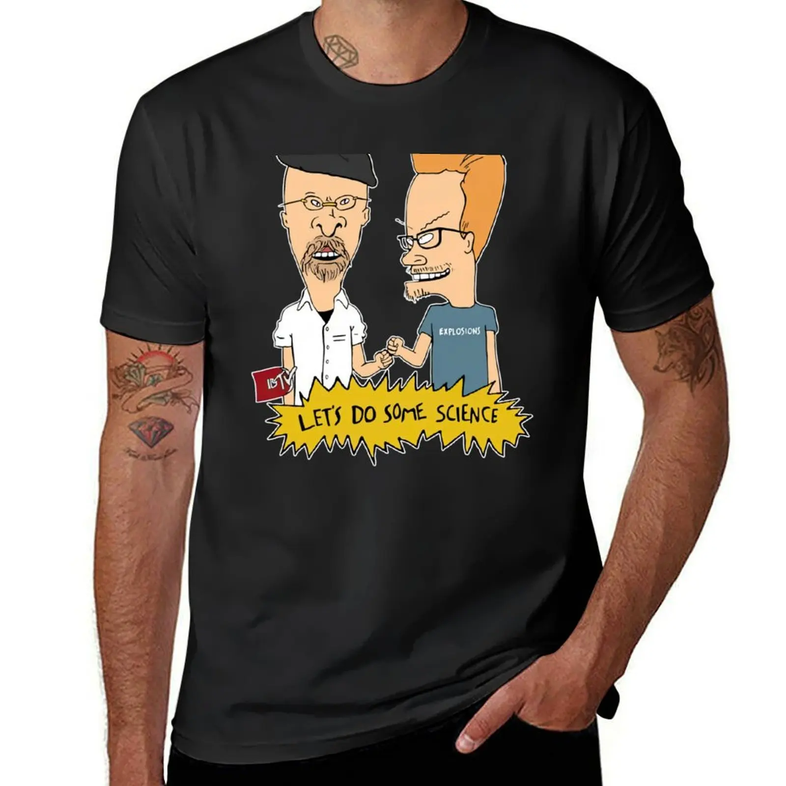 Футболка «Охотники за мифи» Let's Do Some Science Beavis And Butt Head Mythbusters 1, черные мужские забавные футболки