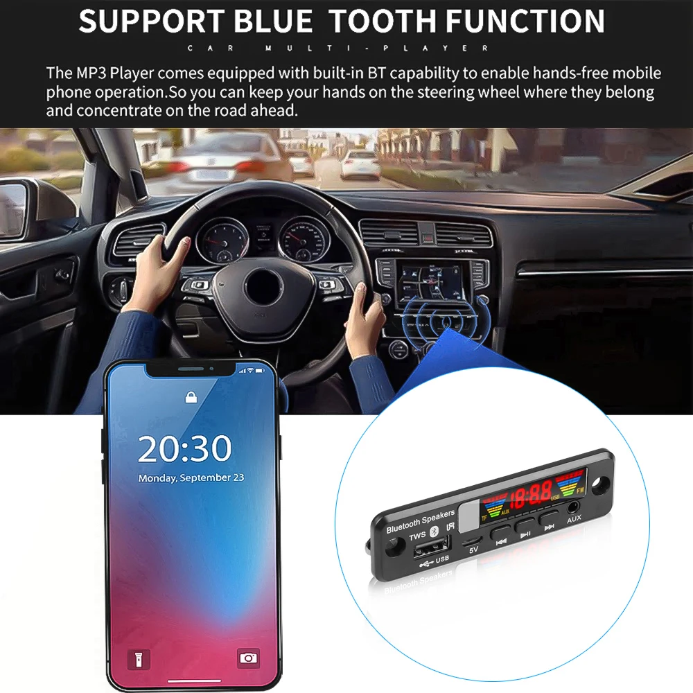 Фото Беспроводной Bluetooth декодер для автомобиля, DC 3,7-5 В №4